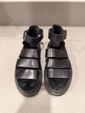 Dr. Martens Black Leather Gladiator Sandals